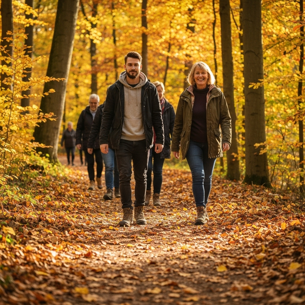 Autumn forest walk