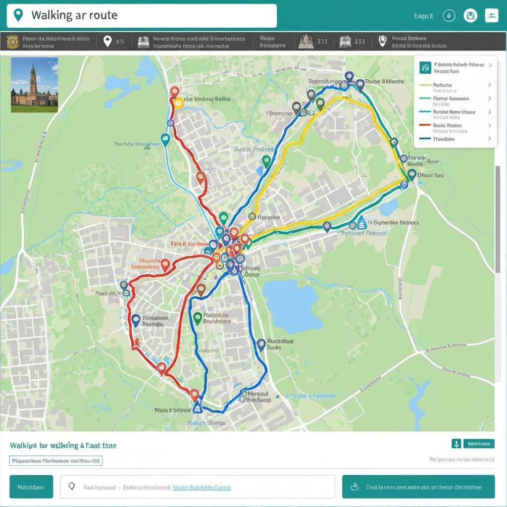 Walking routes map